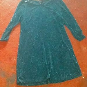 A green long sleeve dress